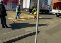 В Сосновском районе положили оранжевую «зебру»