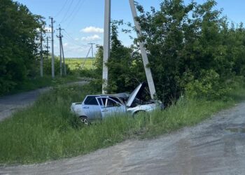 В Солнечном водитель «десятки» протаранил опору линии электропередачи
