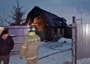 В Сосновском районе загорелся дом