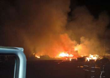 В Сосновском районе ночью ликвидировали крупный пожар на предприятии