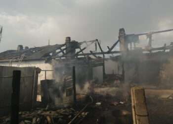 В Сосновском районе сгорели баня и павильон