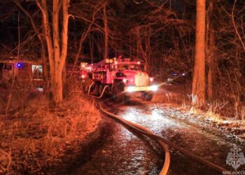 В СНТ «Вишнёвый» сгорела баня