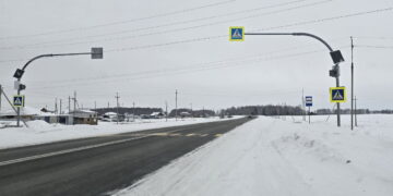 В Сосновском округе повысили безопасность на пешеходном переходе