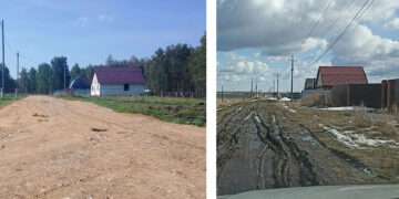 В деревне Этимганова отсыпали старые грунтовые дороги