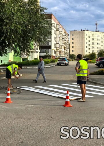 В Рощино обновляют дорожную разметку перед новым учебным годом